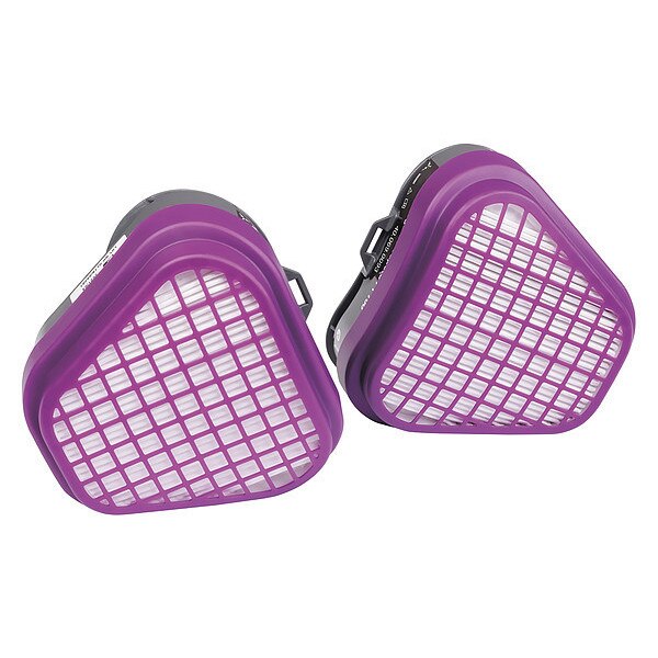Combination Cartridge/Filter, Magenta, 1 PR, NIOSH 42 CFR 84