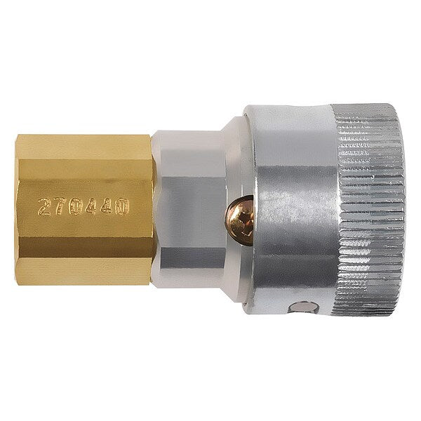 Air Hose Socket, 1/4, Brass, Steel