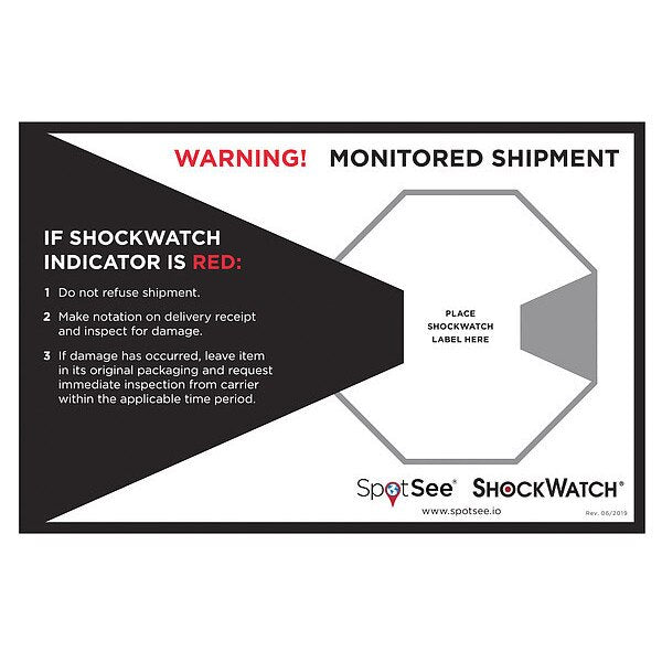 Shock Indicator Companion Label, PK500