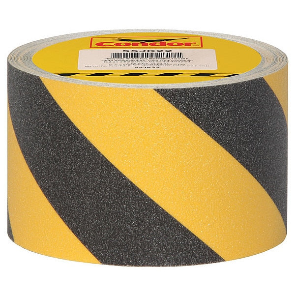 AntiSlip Tape, 60 ftLx4 inW, BLK/YLW, PK3