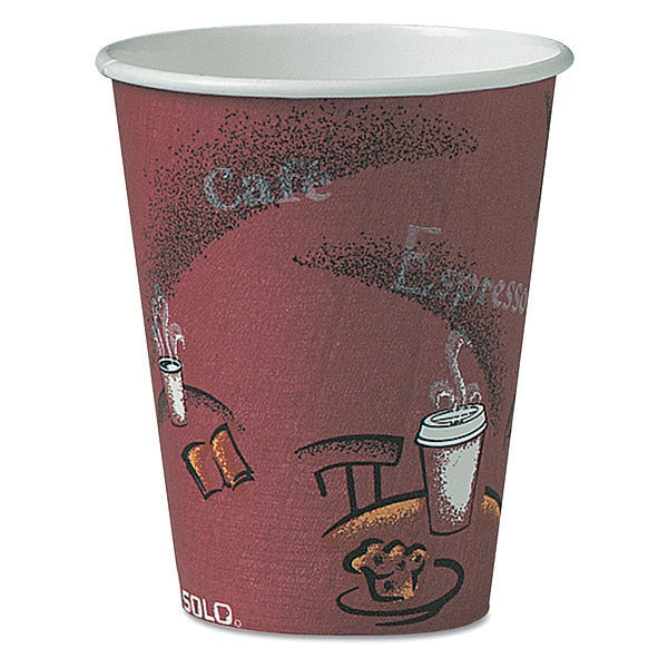 Hot Cups, Maroon, Paper, 8 oz., PK500
