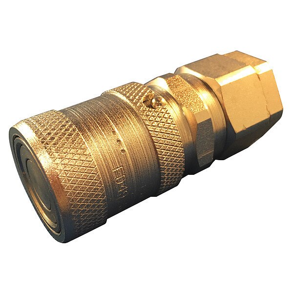 Hydraulic Quick Connect Hose Coupling, Steel Body, Push-to-Connect Lock, 1/2