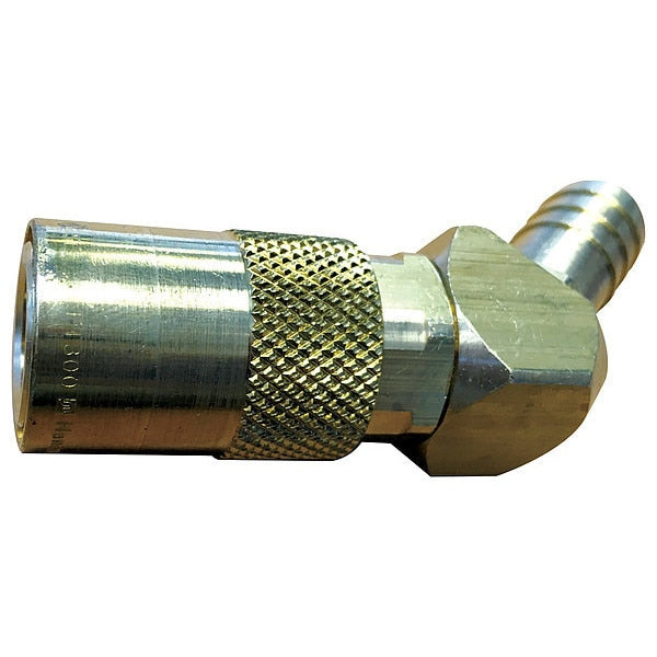 Hydraulic Quick Connect Hose Coupling, Brass Body, Push-to-Connect Lock, 1/4