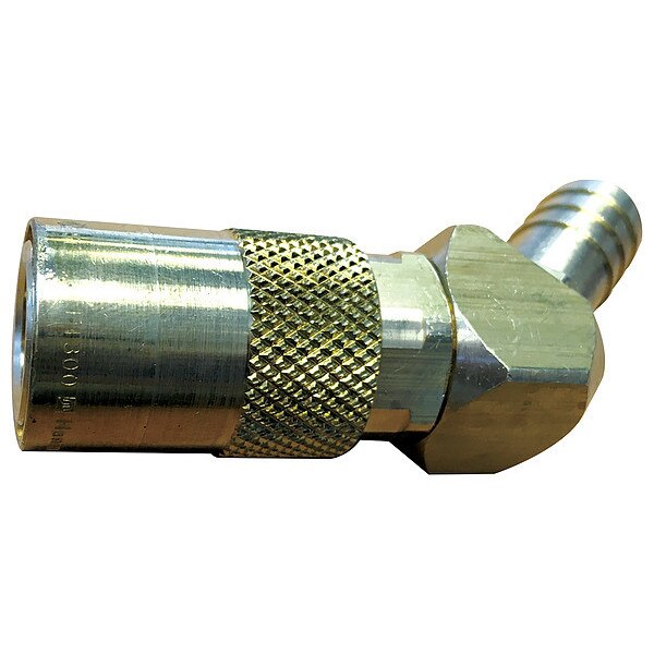 Hydraulic Quick Connect Hose Coupling, Brass Body, Push-to-Connect Lock, 1/4