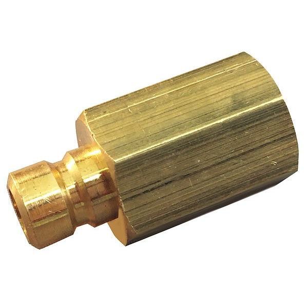 Hydraulic Quick Connect Hose Coupling, Brass Body, Push-to-Connect Lock, 1/4