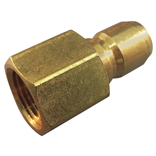 Hydraulic Quick Connect Hose Coupling, Brass Body, Push-to-Connect Lock, 1/8
