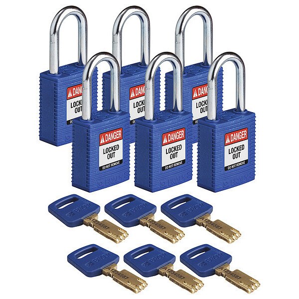 Lockout Padlock, Nylon, Bl, 1-13/16