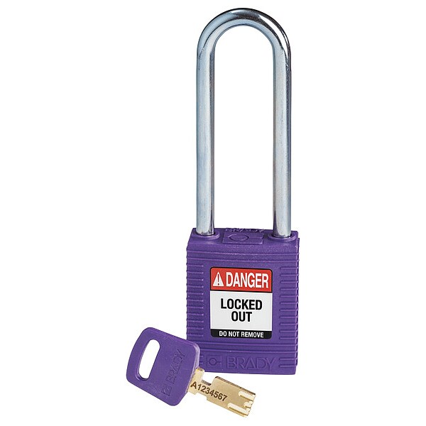 Lockout Padlock, Purple, Key Different