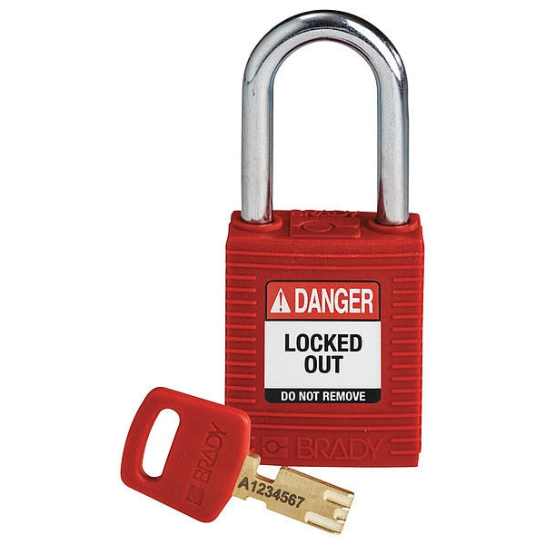 Lockout Padlock, Red, 1-13/16