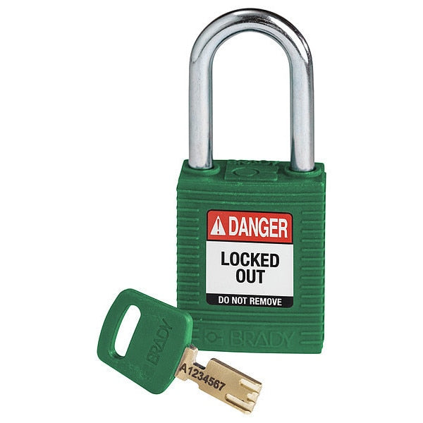 Lockout Padlock, Green, 1-13/16