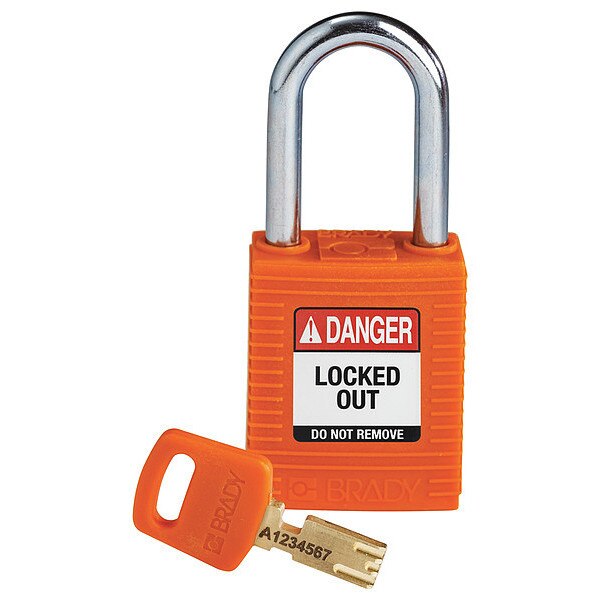 Lockout Padlock, Orange, 1-13/16