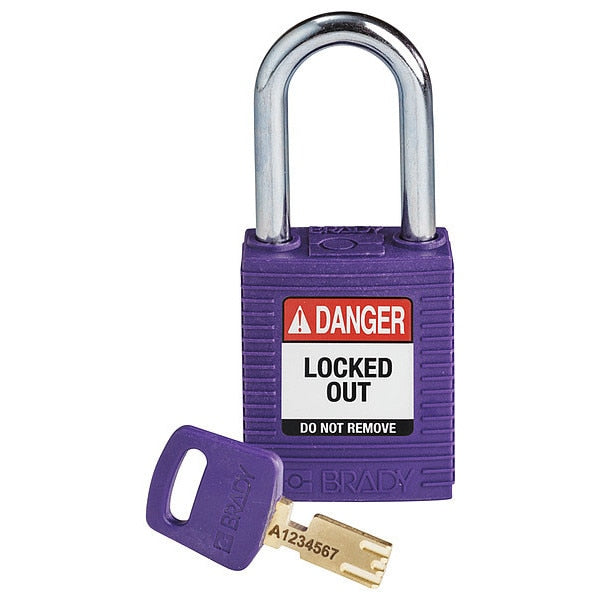 Lockout Padlock, Purple, 1-13/16