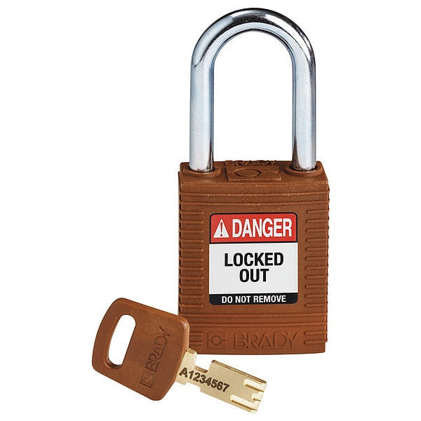 Lockout Padlock, Brown, 1-13/16