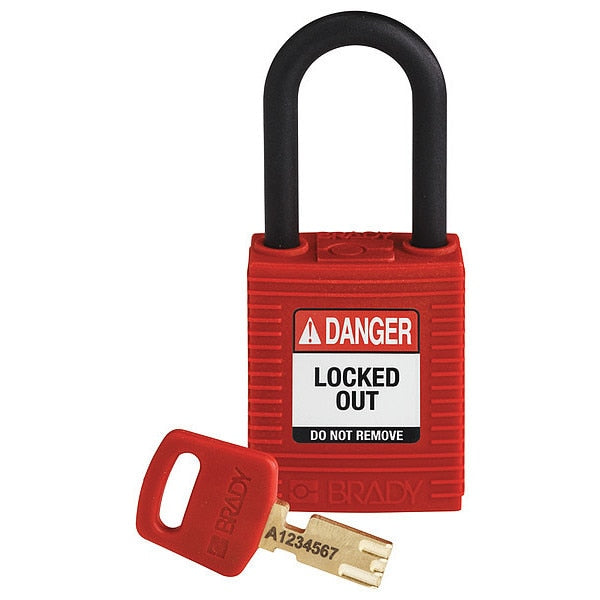 Lockout Padlock, Red, 1-13/16
