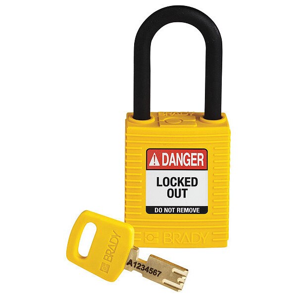 Lockout Padlock, Yellow, 1-13/16