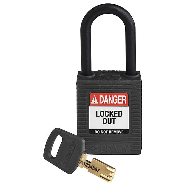 Lockout Padlock, Black, 1-13/16