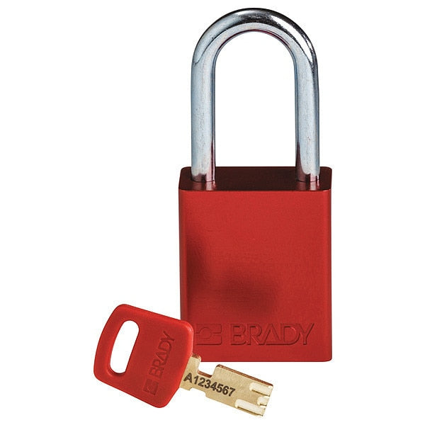 Lockout Padlock, Al, Red, Key Different