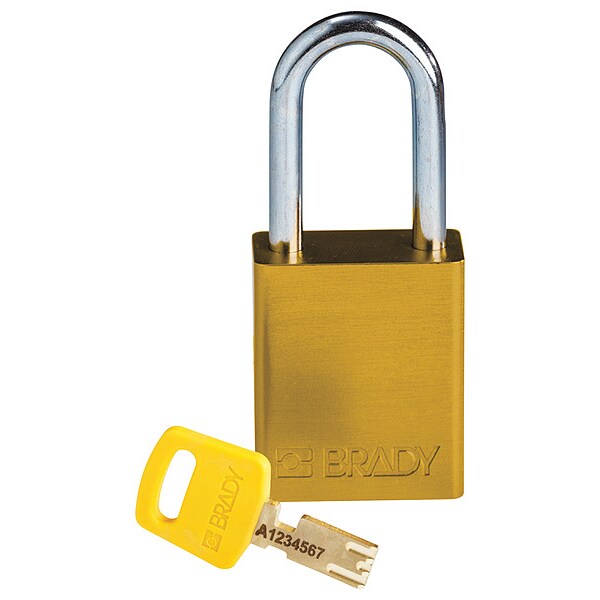 Lockout Padlock, Al, Yellow, Key Different