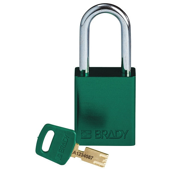 Lockout Padlock, Al, Green, Key Different