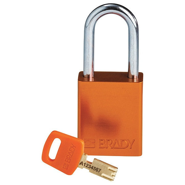 Lockout Padlock, Al, Orange, Key Different