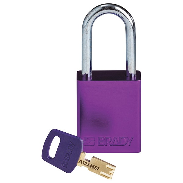 Lockout Padlock, Al, Purple, Key Different