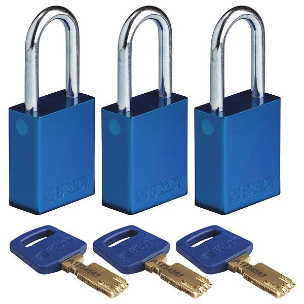 Lockout Padlock, Al, Open Shackel, Blue, PK3