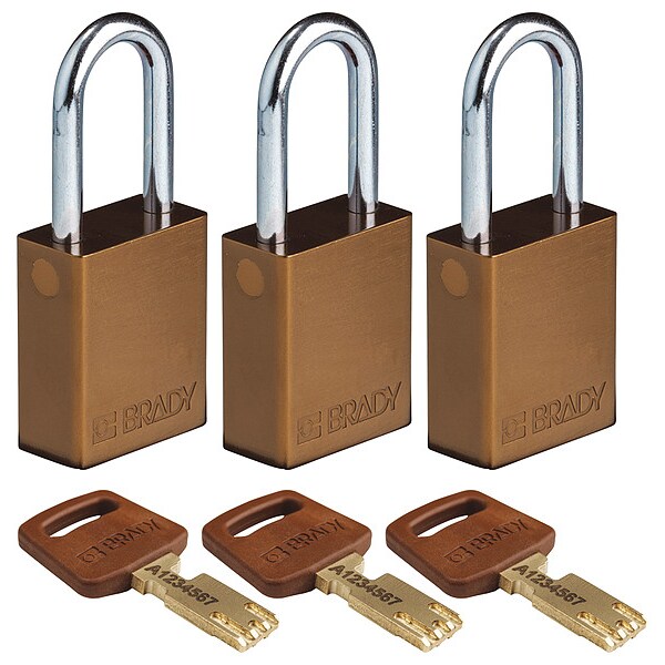 Lockout Padlock, Al, Open Shackel, Brn, PK3
