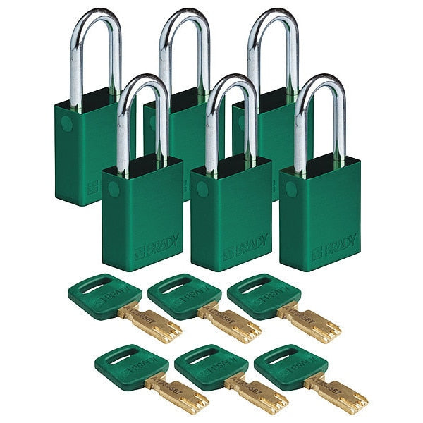 Lockout Padlock, Al, Green, Key Alike, PK6