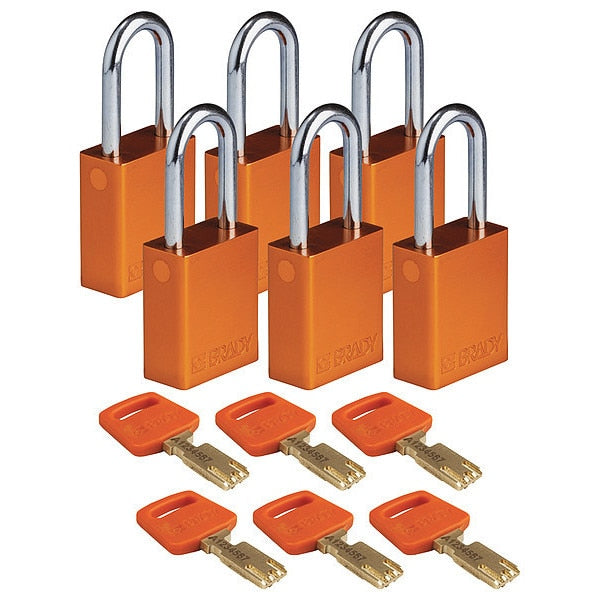 Lockout Padlock, Al, Orange, Key Alike, PK6
