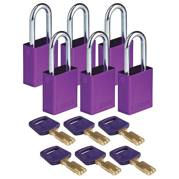 Lockout Padlock, Al, Purple, 1-13/16