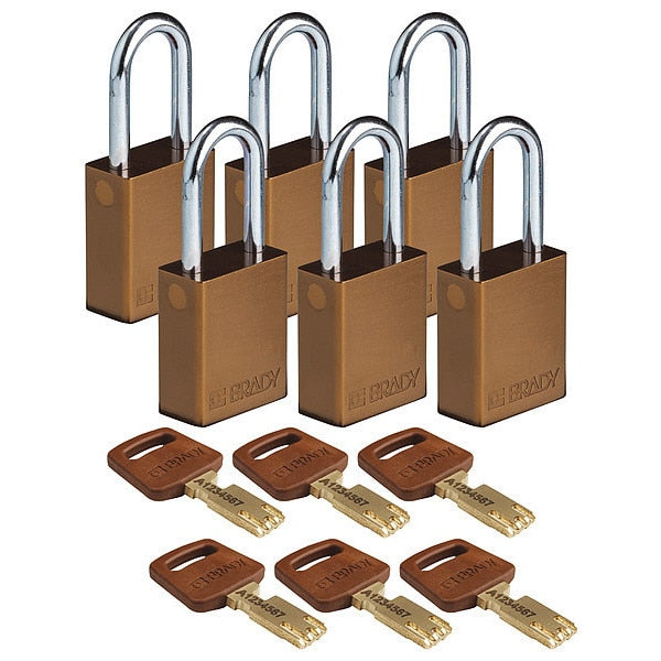 Lockout Padlock, Al, Brown, Key Alike, PK6