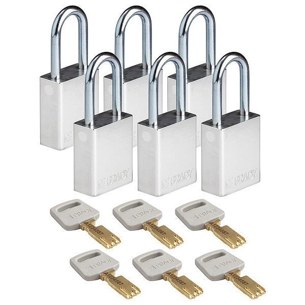 Lockout Padlock, Al, Silver, Key Alike, PK6