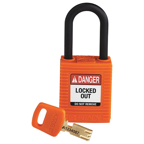 Lockout Padlock, Orange, 1-13/16