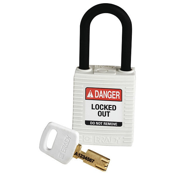 Lockout Padlock, White, 1-13/16