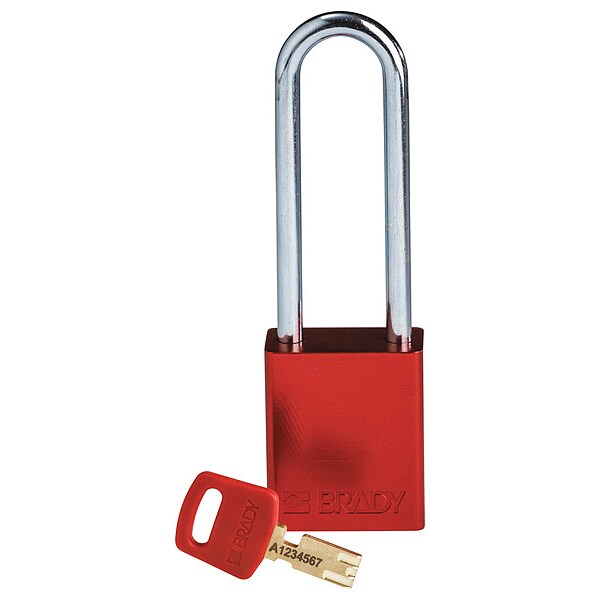 Lockout Padlock, Red, 1-13/16