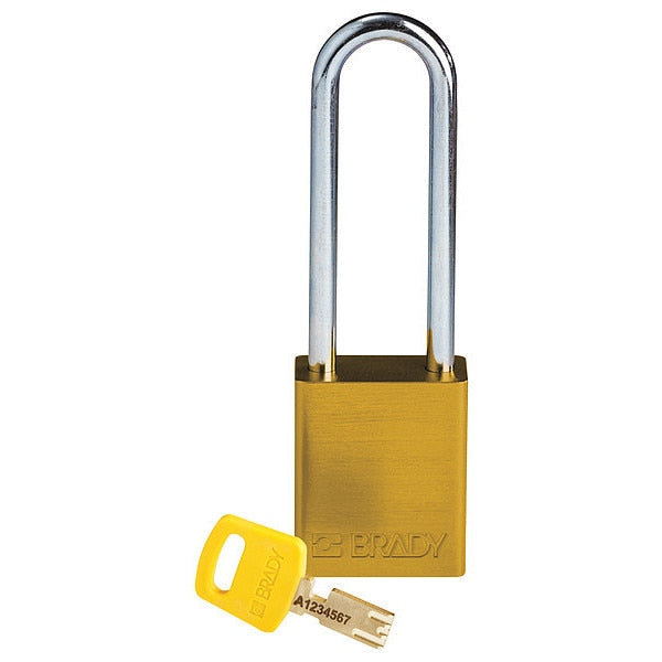 Lockout Padlock, Yellow, 1-13/16