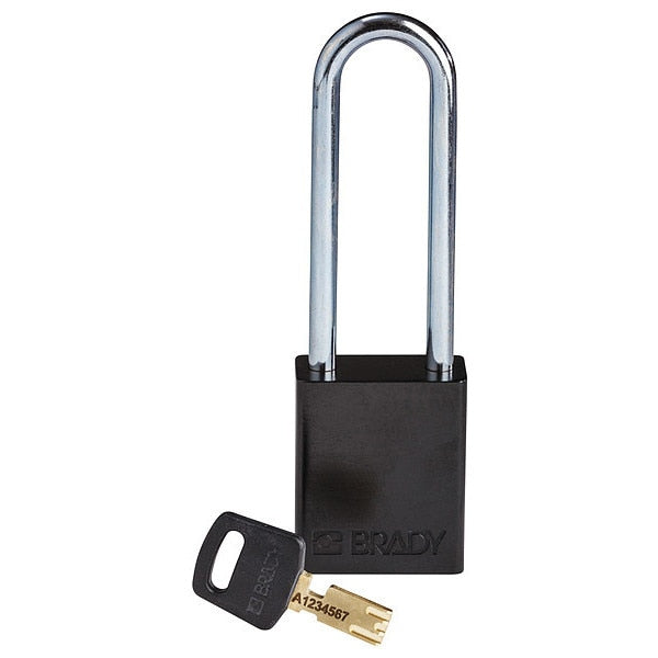 Lockout Padlock, Black, 1-13/16
