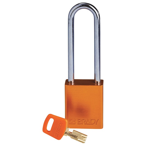 Lockout Padlock, Orange, 1-13/16