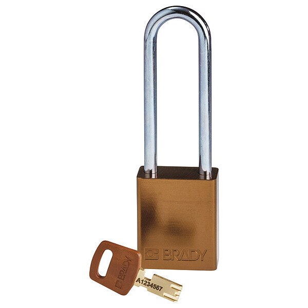 Lockout Padlock, Brown, 1-13/16