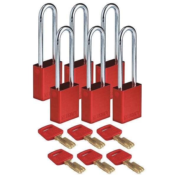 Lockout Padlock, Red, 1-13/16