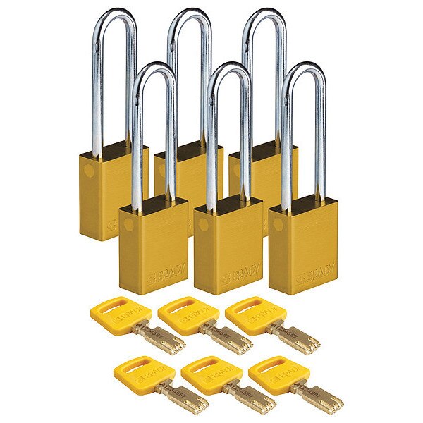 Lockout Padlock, Yellow, 1-1/2