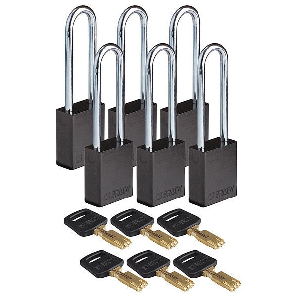 Lockout Padlock, Black, 1-1/2