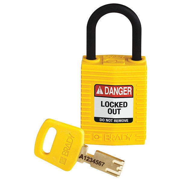 Lockout Padlock, Yellow, 1-21/32