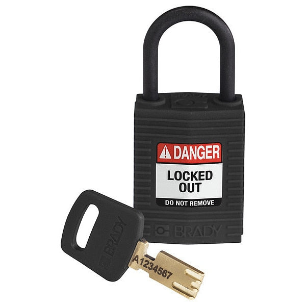 Lockout Padlock, Black, 1-21/32