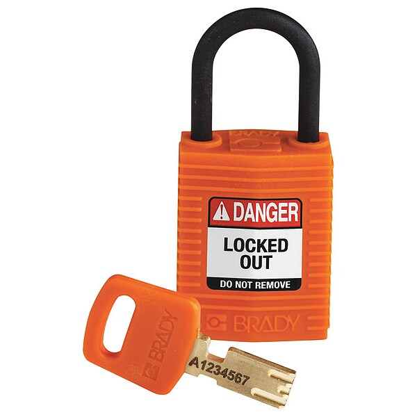 Lockout Padlock, Orange, 1-21/32