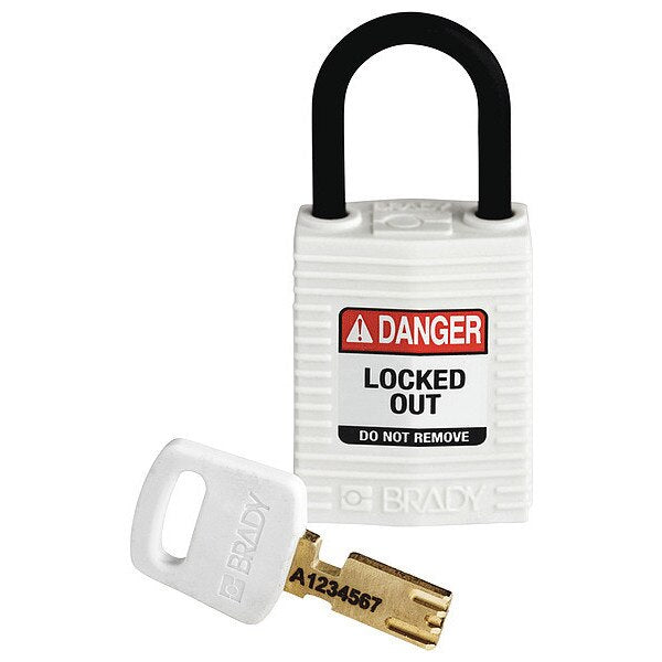 Lockout Padlock, White, 1-21/32