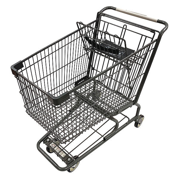 Wire Shopping Cart, Dark Gray, 400 lb Cap.