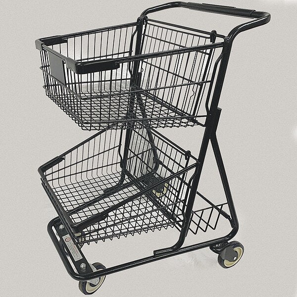 Wire Shopping Cart, Black, 300 lb. Cap.