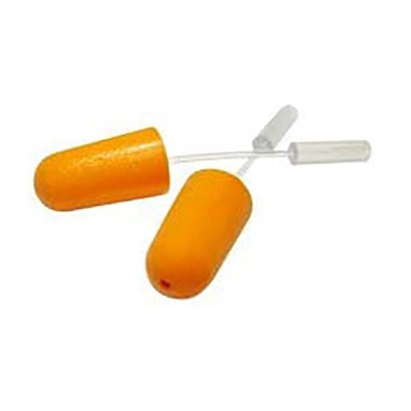 Disposable Uncorded Probed Test Ear Plugs, Bullet Shape, 0 dB, Orange