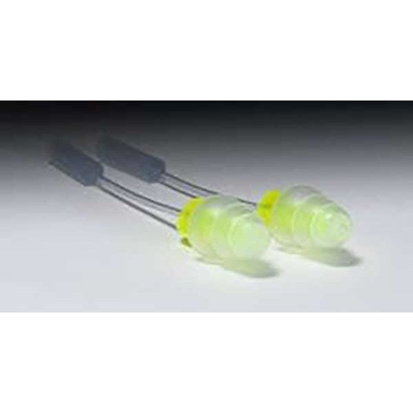 Disposable Uncorded Probed Test Ear Plugs, Flanged Shape, 0 dB, Clear